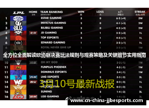 全方位全面解读欧协联决赛玩法规则与观赛策略及关键细节实用指南